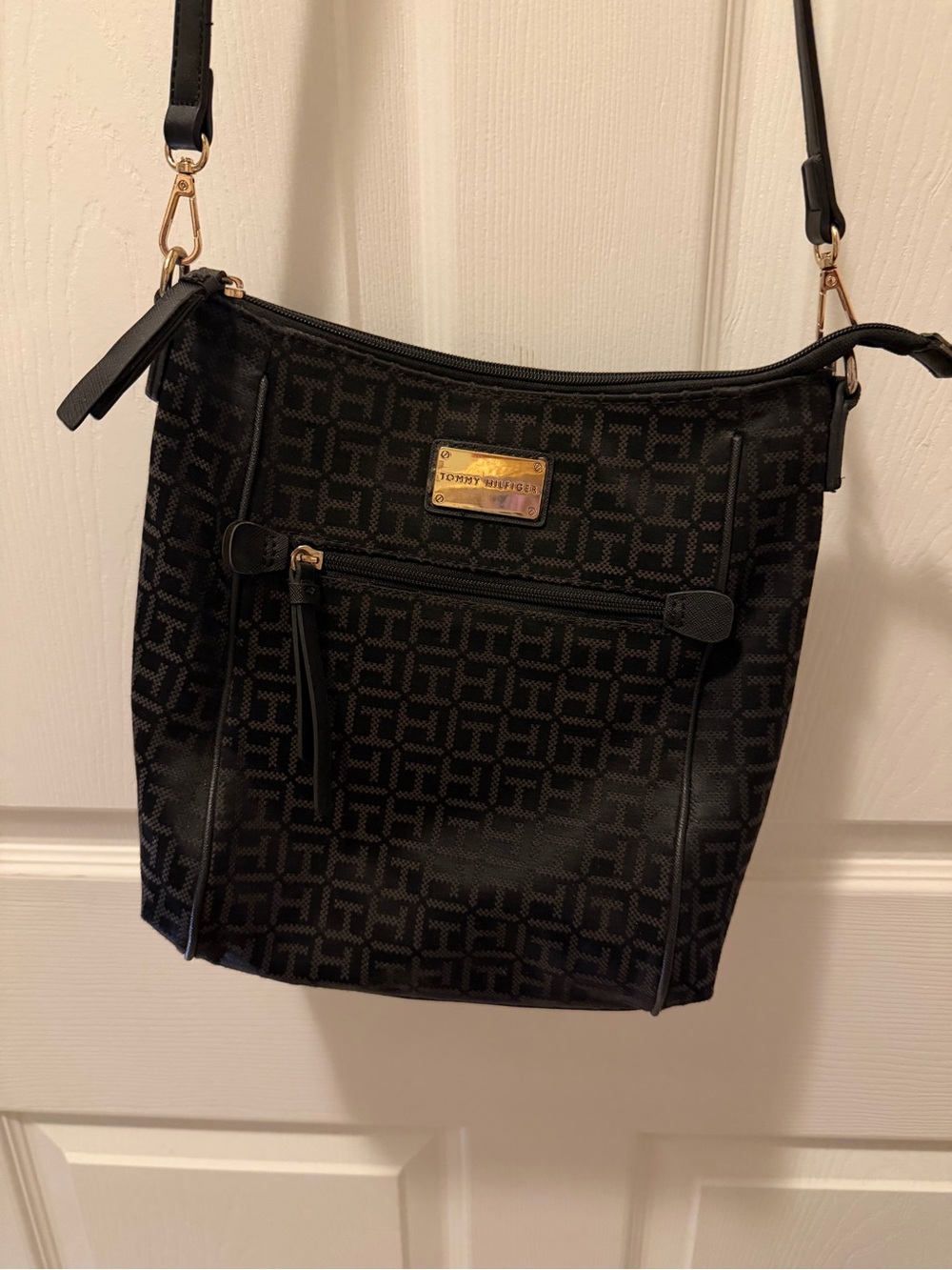 Tommy Hilfiger Black Monogram Crossbody Bag